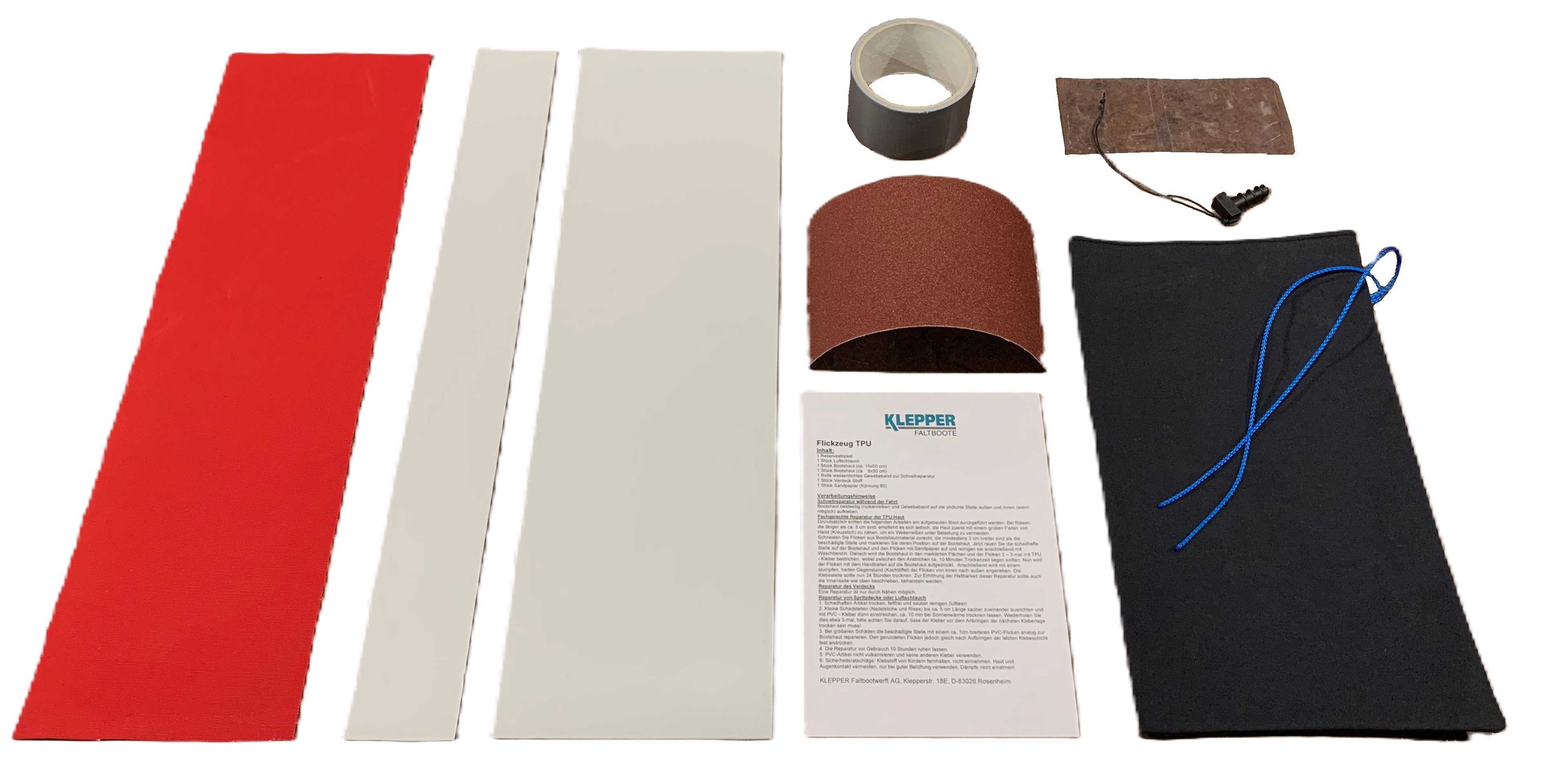 Flickzeugbeutel - TPU Grau - Verdeck Rot