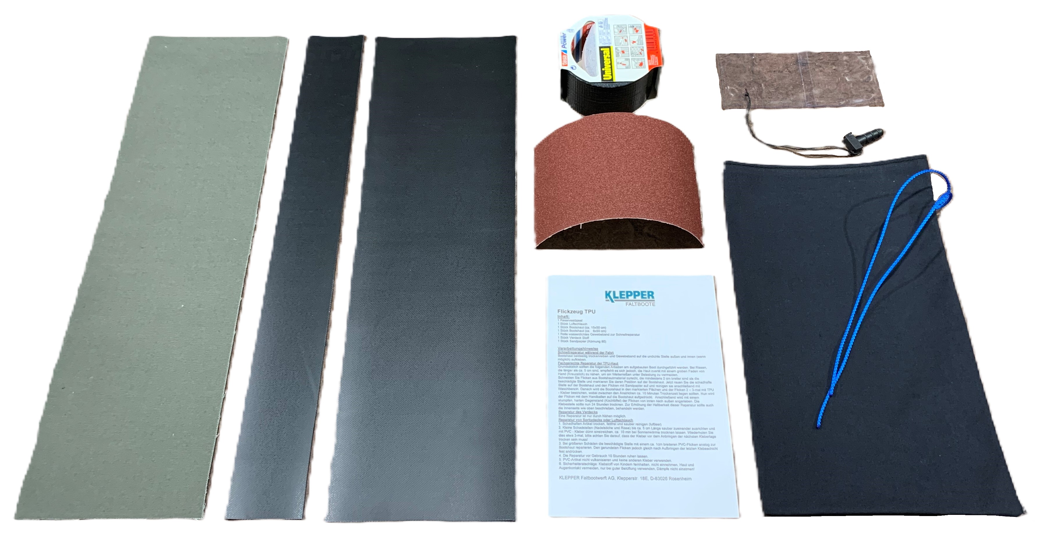 Flickzeugbeutel - TPU Schwarz - Verdeck Oliv