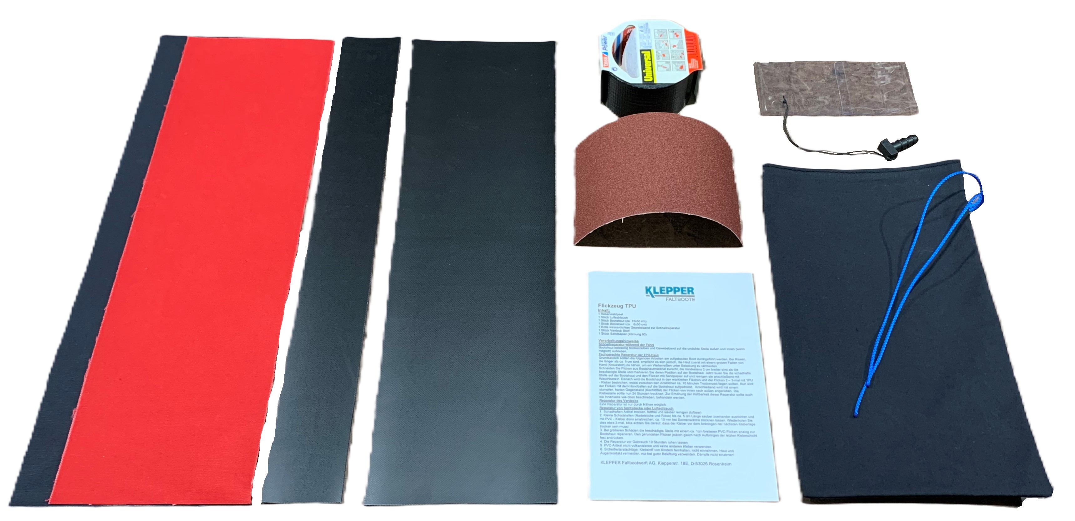 Flickzeugbeutel - TPU Schwarz - Verdeck Rot/Schwarz