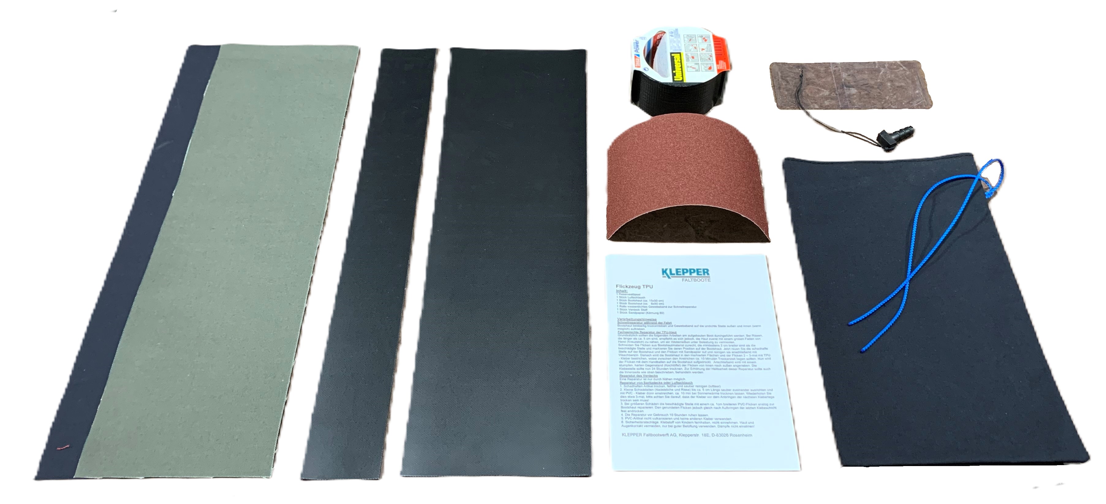 Flickzeugbeutel - TPU Schwarz -Verdeck Oliv/schwarz