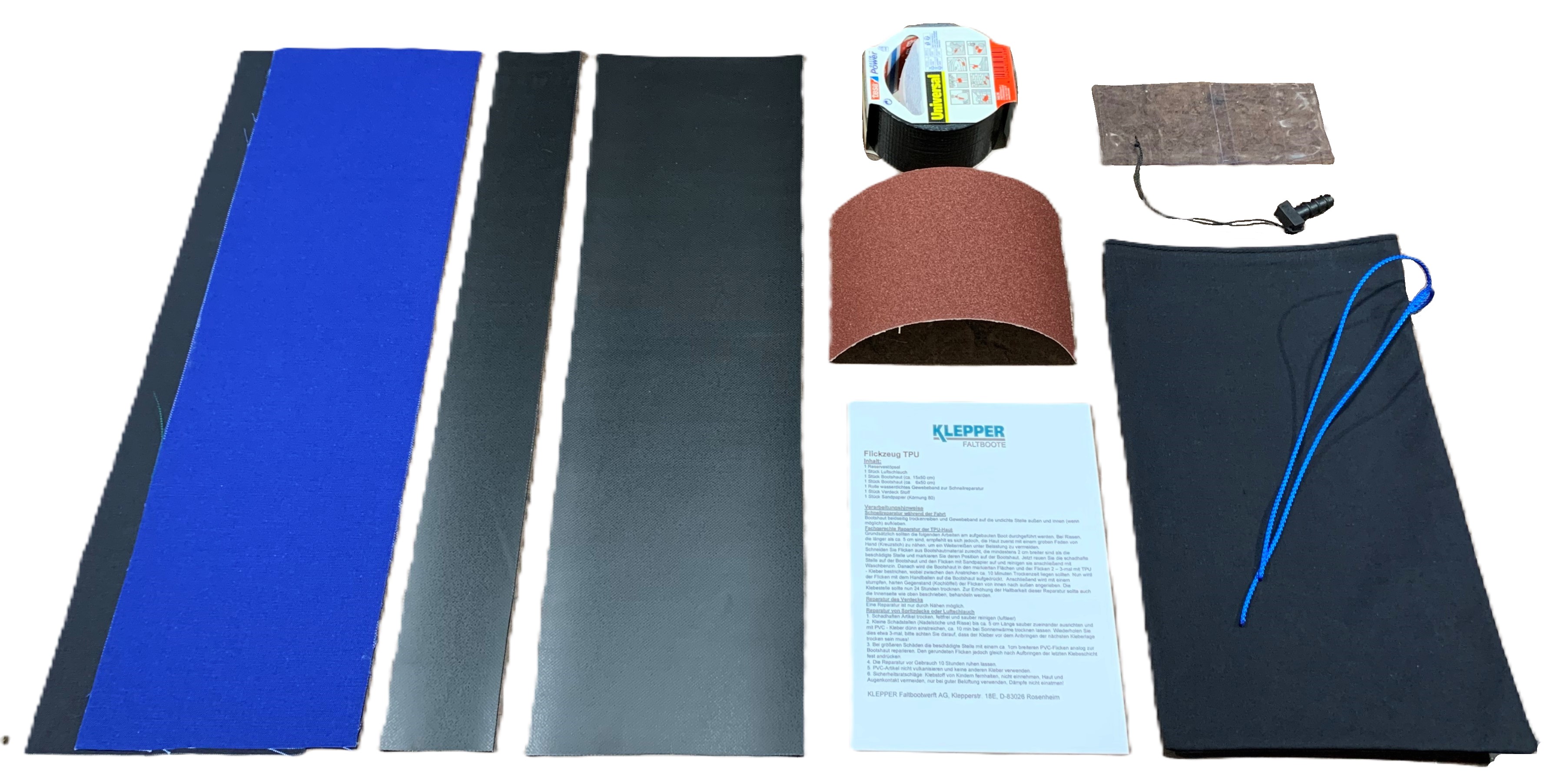 Flickzeugbeutel - TPU Schwarz - Verdeck Blau/Schwarz