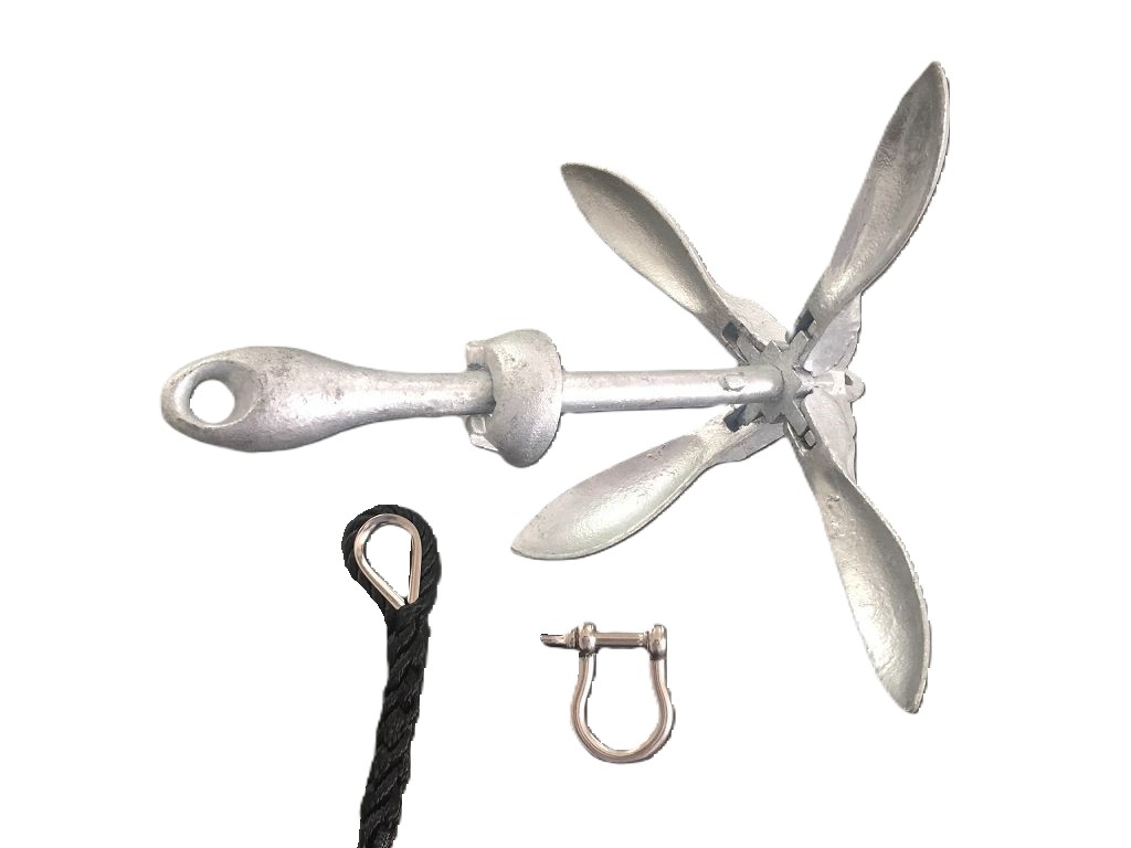 Klappanker groß - 1500gr. - inkl. 15m Seil und Tasche